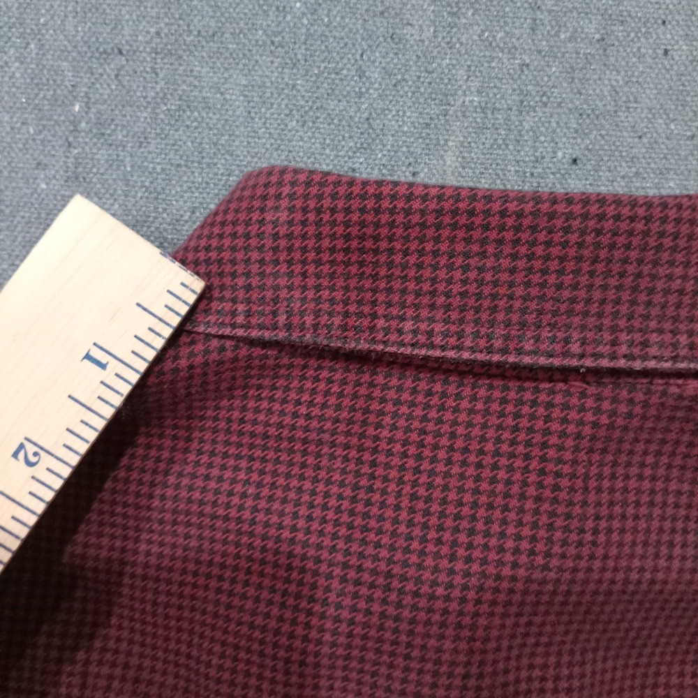 LL Bean Mens Traditional Fit Houndstooth Button Down Shirt Burgundy M 298275 - Picture 8 of 10